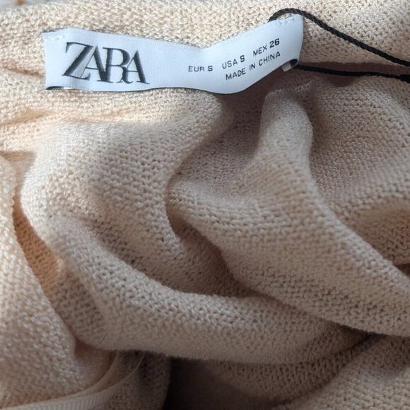 NEW Zara | Asymmetrical Ruffle Knit Top in Ecru - Picture 7 of 8